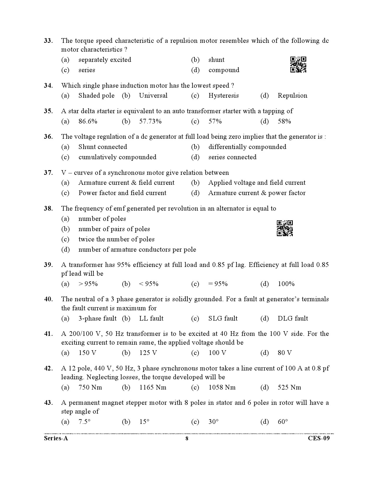 Uttarakhand Combined State Engineering Service Exam 2021 Electrical Engineering Paper II 8