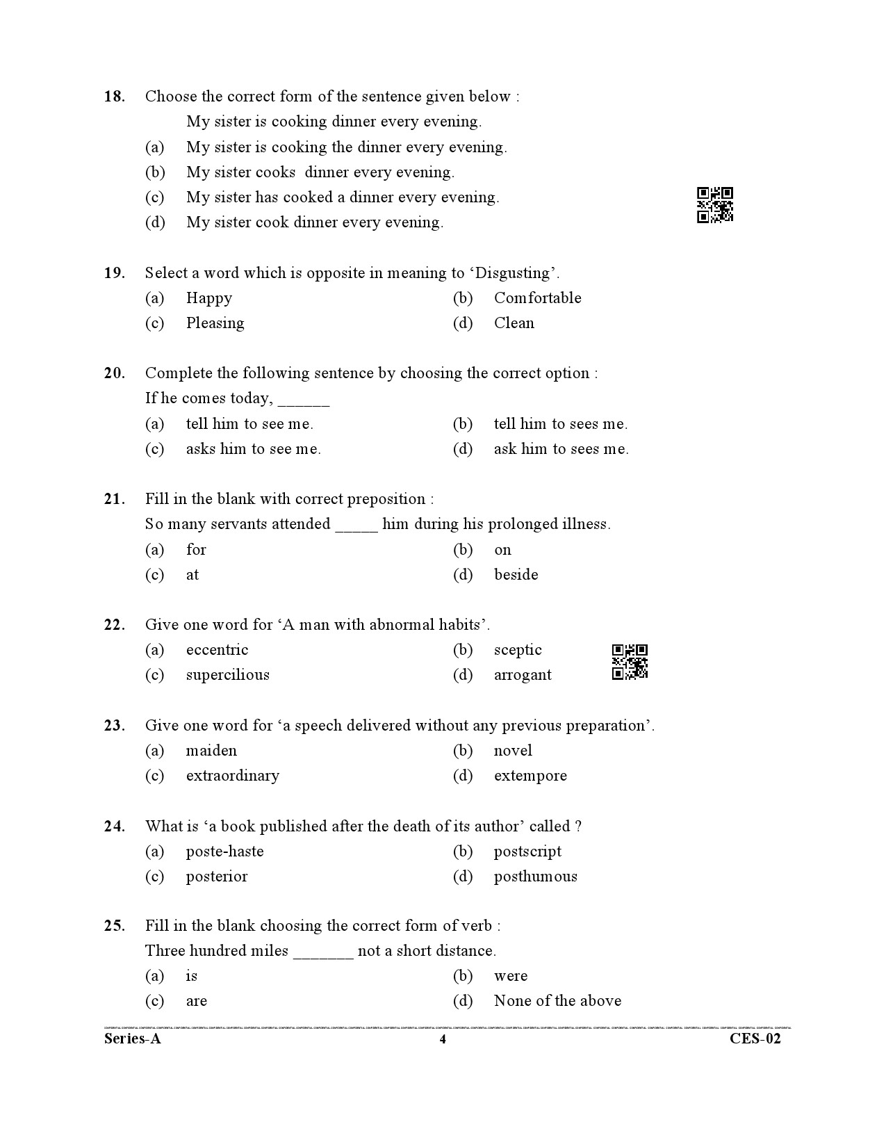 Uttarakhand Combined State Engineering Service Exam 2021 General English 4