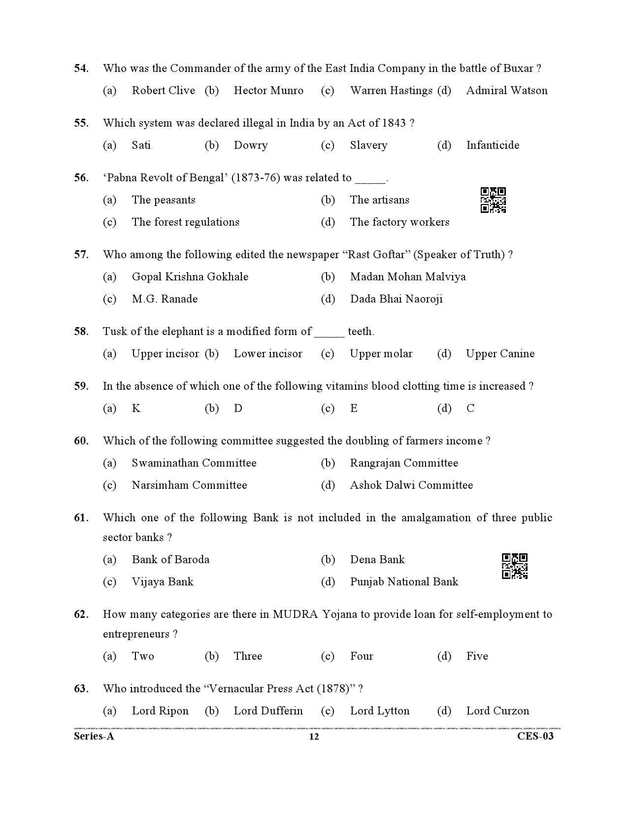 Uttarakhand Combined State Engineering Service Exam 2021 General Studies 12