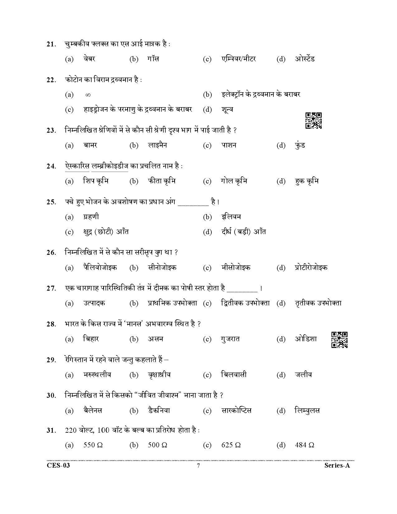 Uttarakhand Combined State Engineering Service Exam 2021 General Studies 7