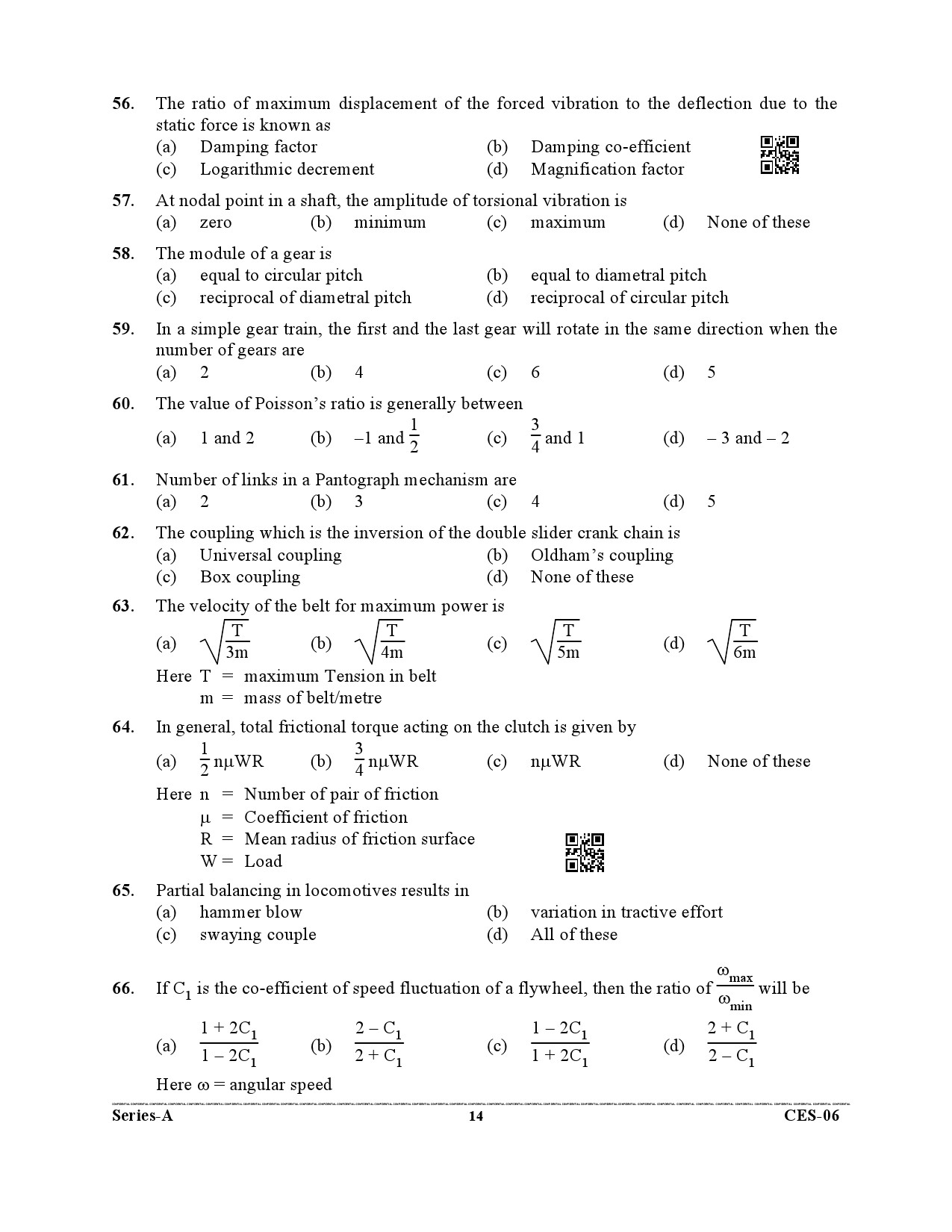 Uttarakhand Combined State Engineering Service Exam 2021 Mechanical Engineering Paper I 14