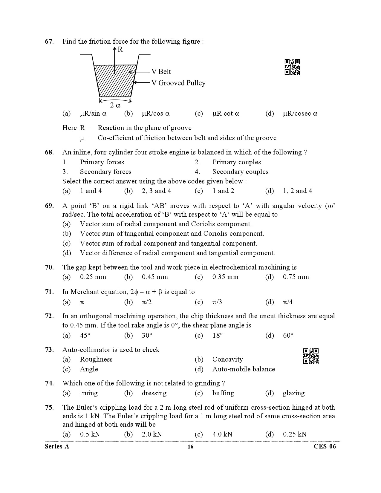 Uttarakhand Combined State Engineering Service Exam 2021 Mechanical Engineering Paper I 16