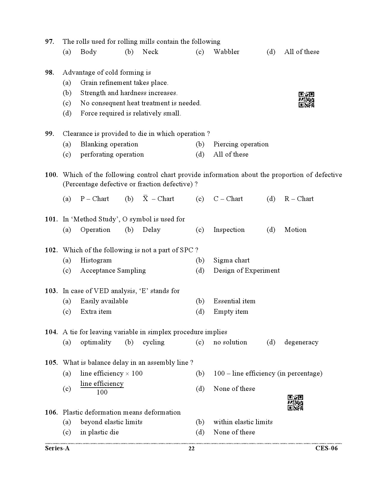 Uttarakhand Combined State Engineering Service Exam 2021 Mechanical Engineering Paper I 22