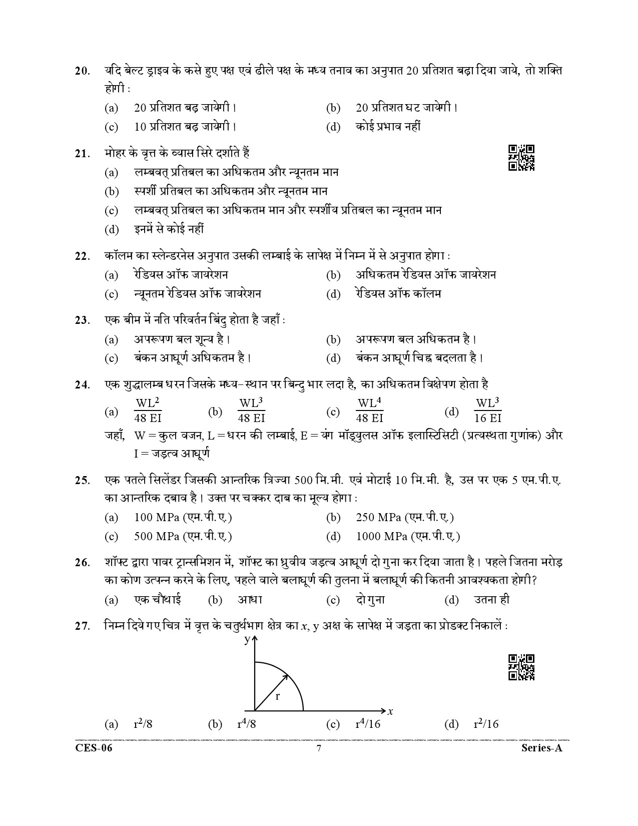 Uttarakhand Combined State Engineering Service Exam 2021 Mechanical Engineering Paper I 7