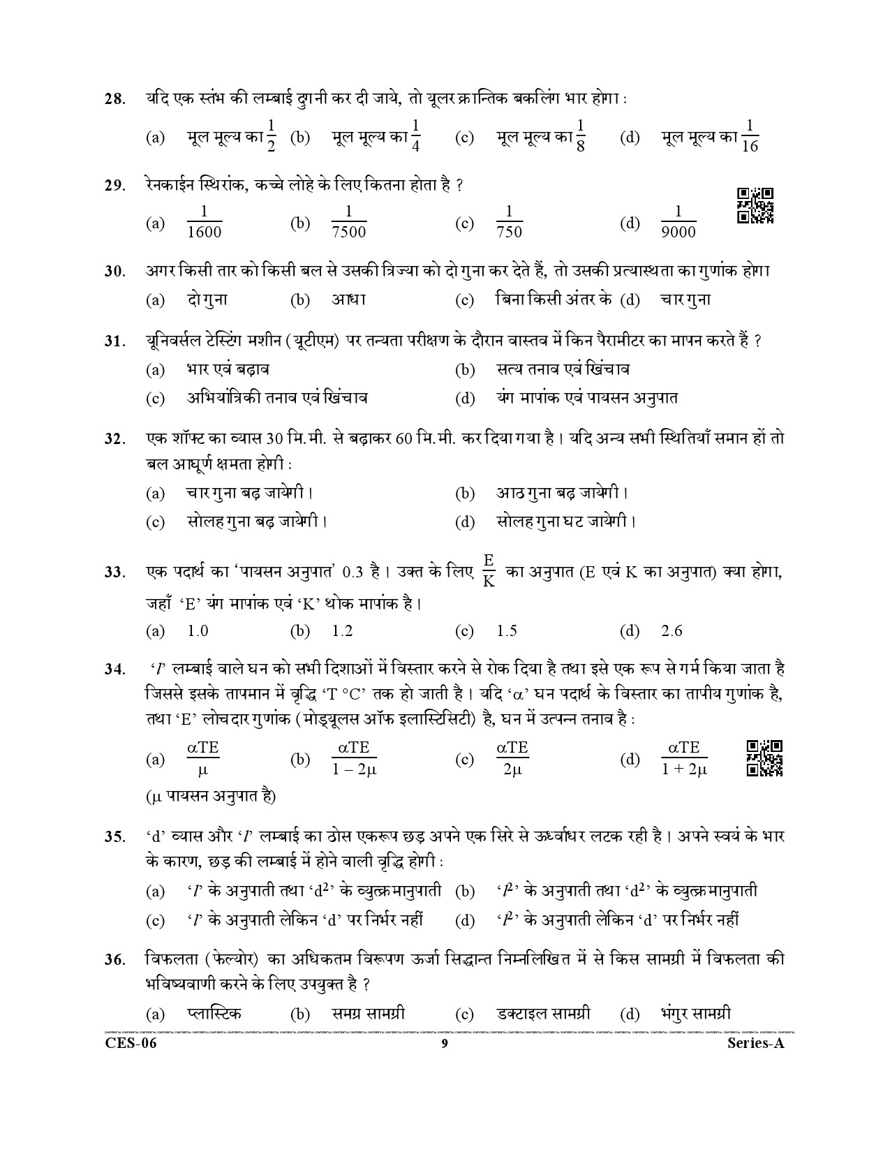 Uttarakhand Combined State Engineering Service Exam 2021 Mechanical Engineering Paper I 9