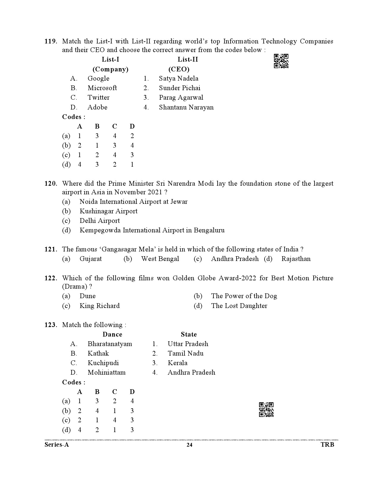 Uttarakhand Combined State Upper Subordinate Services Prelim Exam 2021 Paper I 24