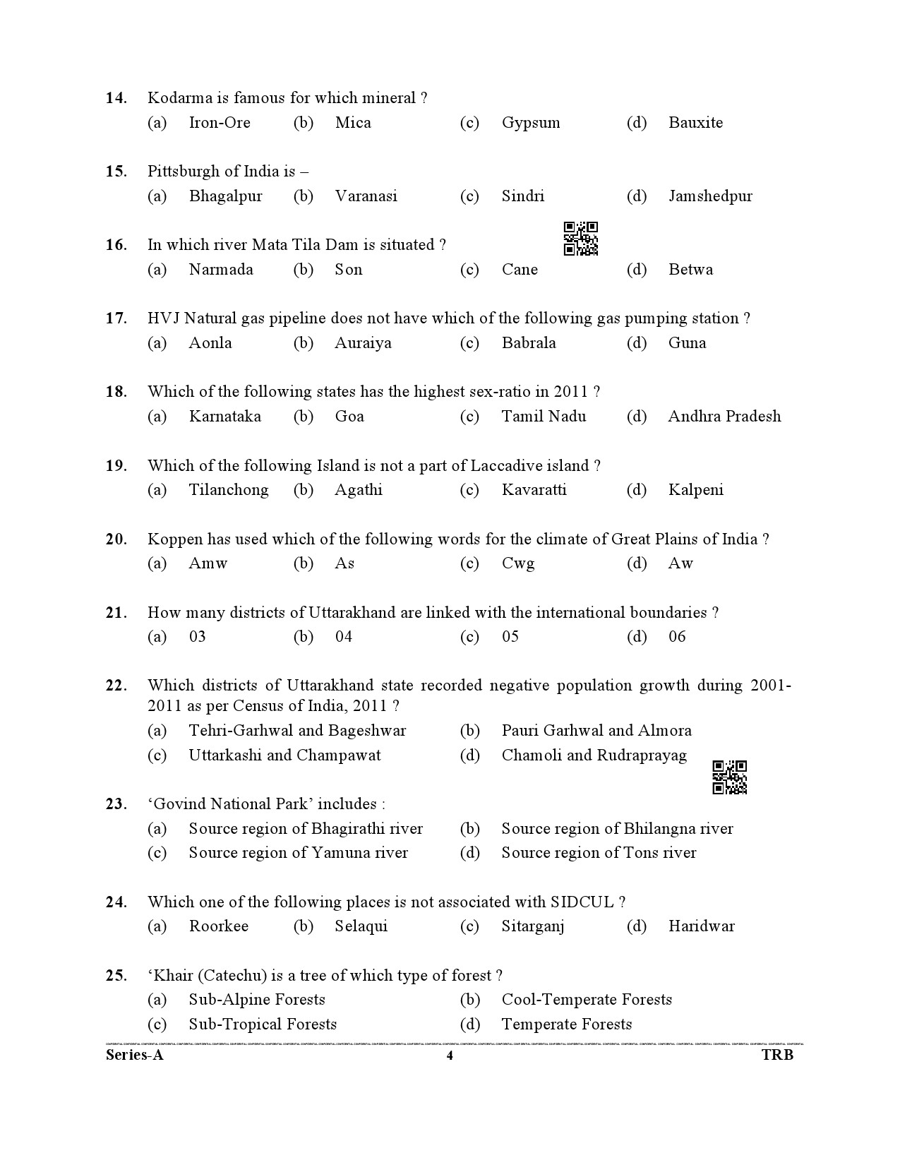 Uttarakhand Combined State Upper Subordinate Services Prelim Exam 2021 Paper I 4