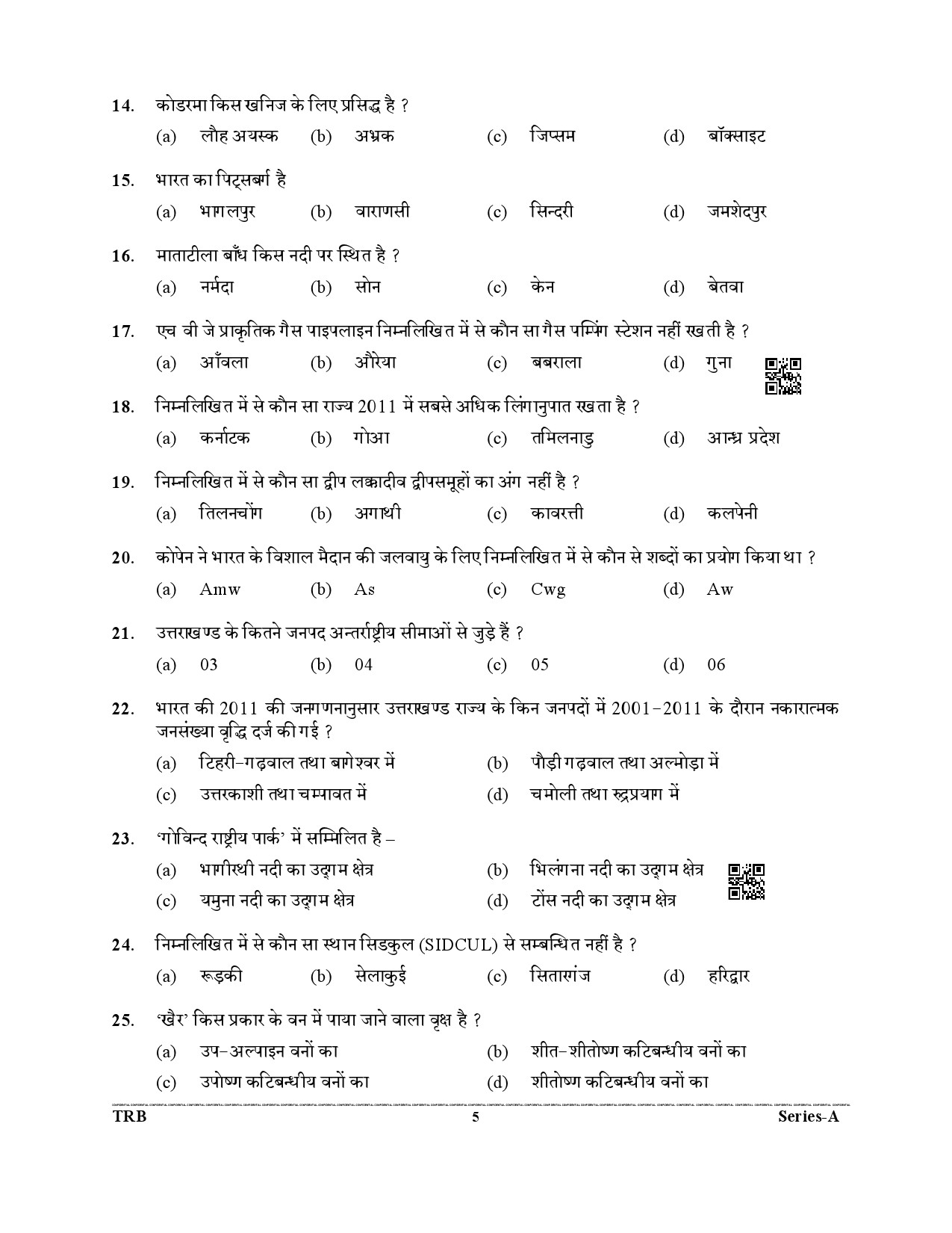 Uttarakhand Combined State Upper Subordinate Services Prelim Exam 2021 Paper I 5