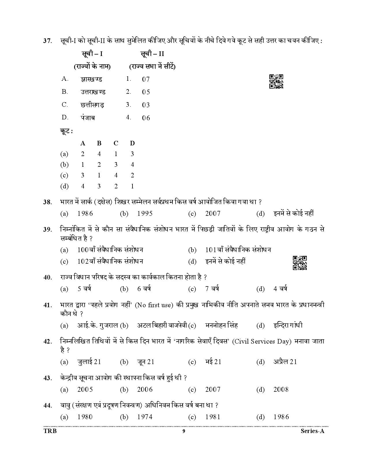Uttarakhand Combined State Upper Subordinate Services Prelim Exam 2021 Paper I 9