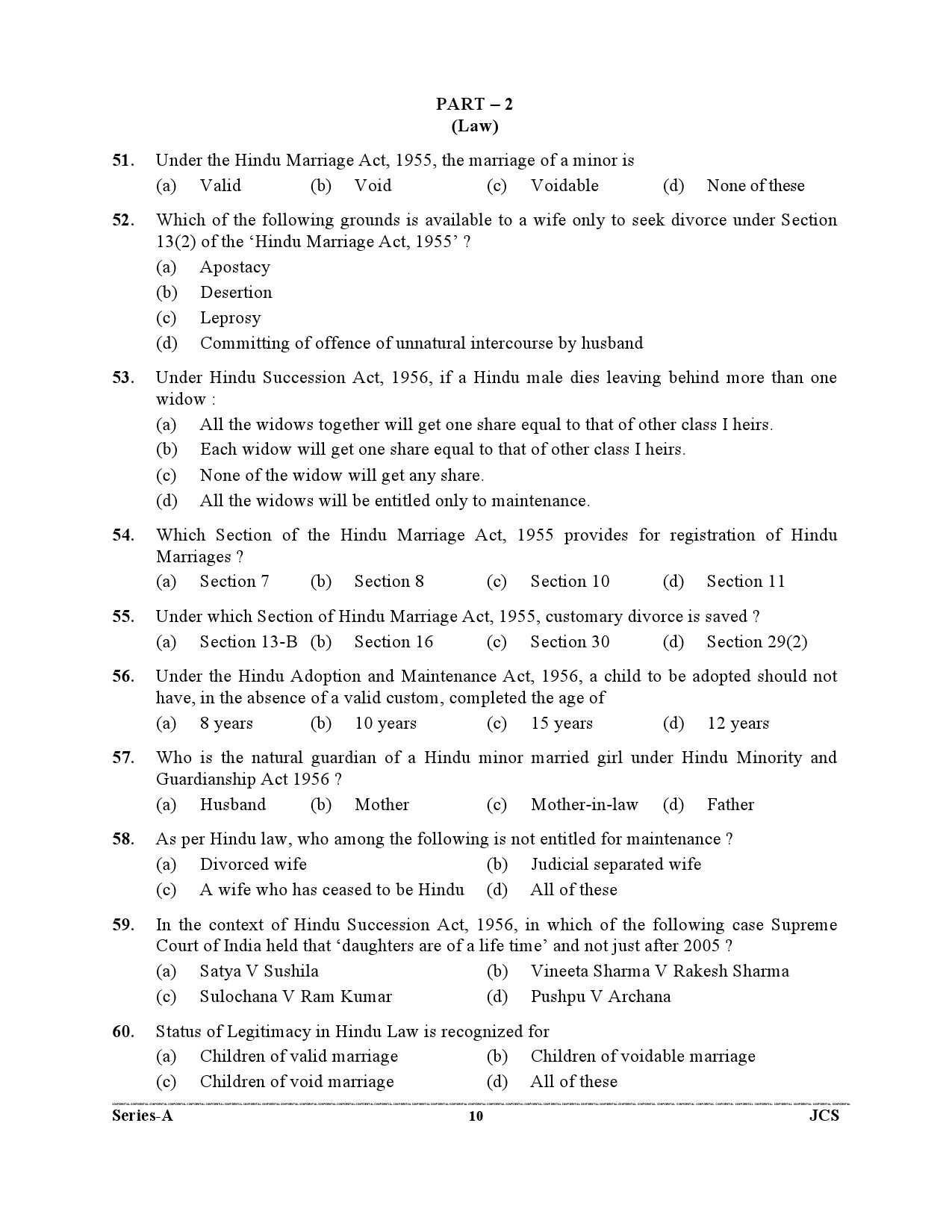 Uttarakhand Judicial Service Civil Judge Junior Division Preliminary Exam 2021 10