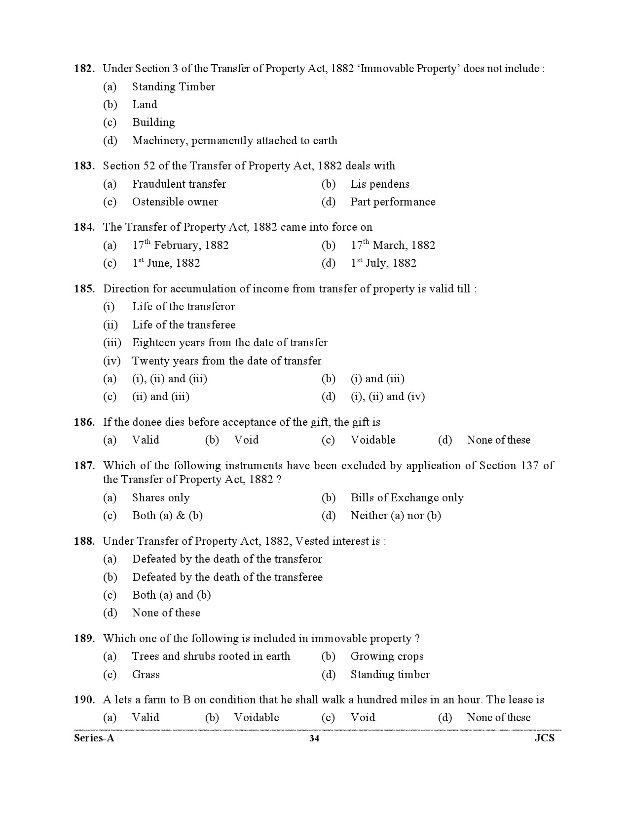 Uttarakhand Judicial Service Civil Judge Junior Division Preliminary Exam 2021 34