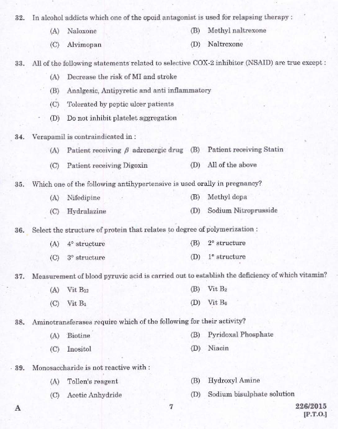 KPSC Chemist Grade II Exam 2015 Code 2262015 5