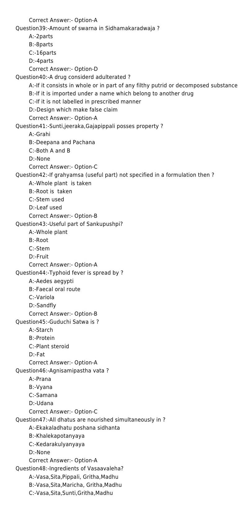 KPSC Pharmacist Grade II Ayurveda Exam Question 72017OL 5