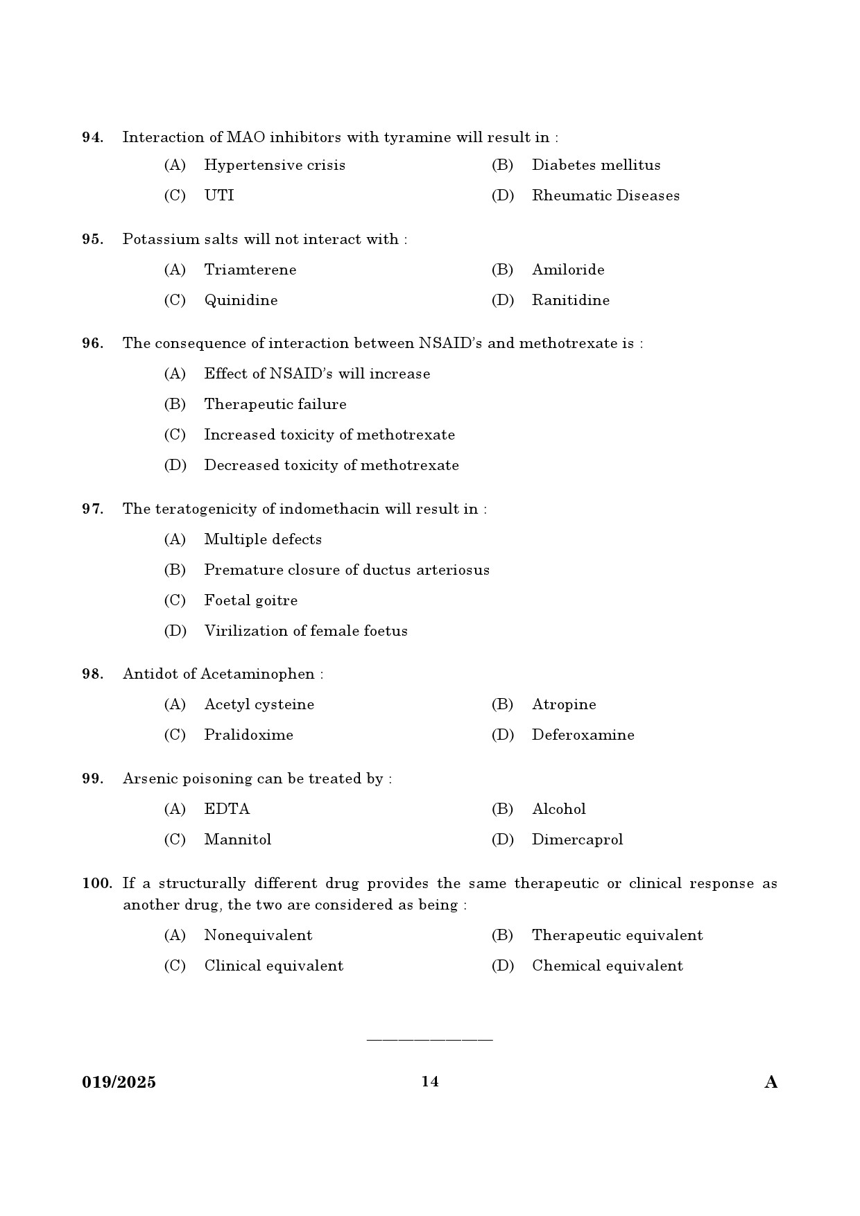 KPSC Pharmacist Grade II Exam 2025 Code 192025 12