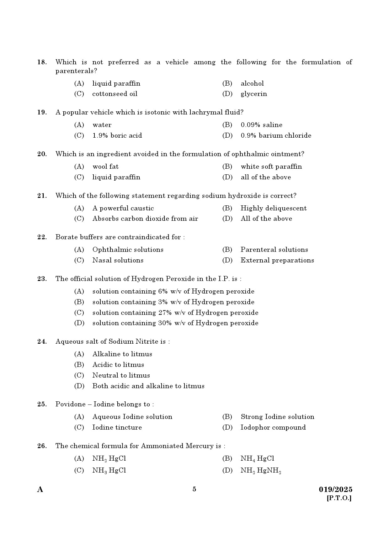 KPSC Pharmacist Grade II Exam 2025 Code 192025 3