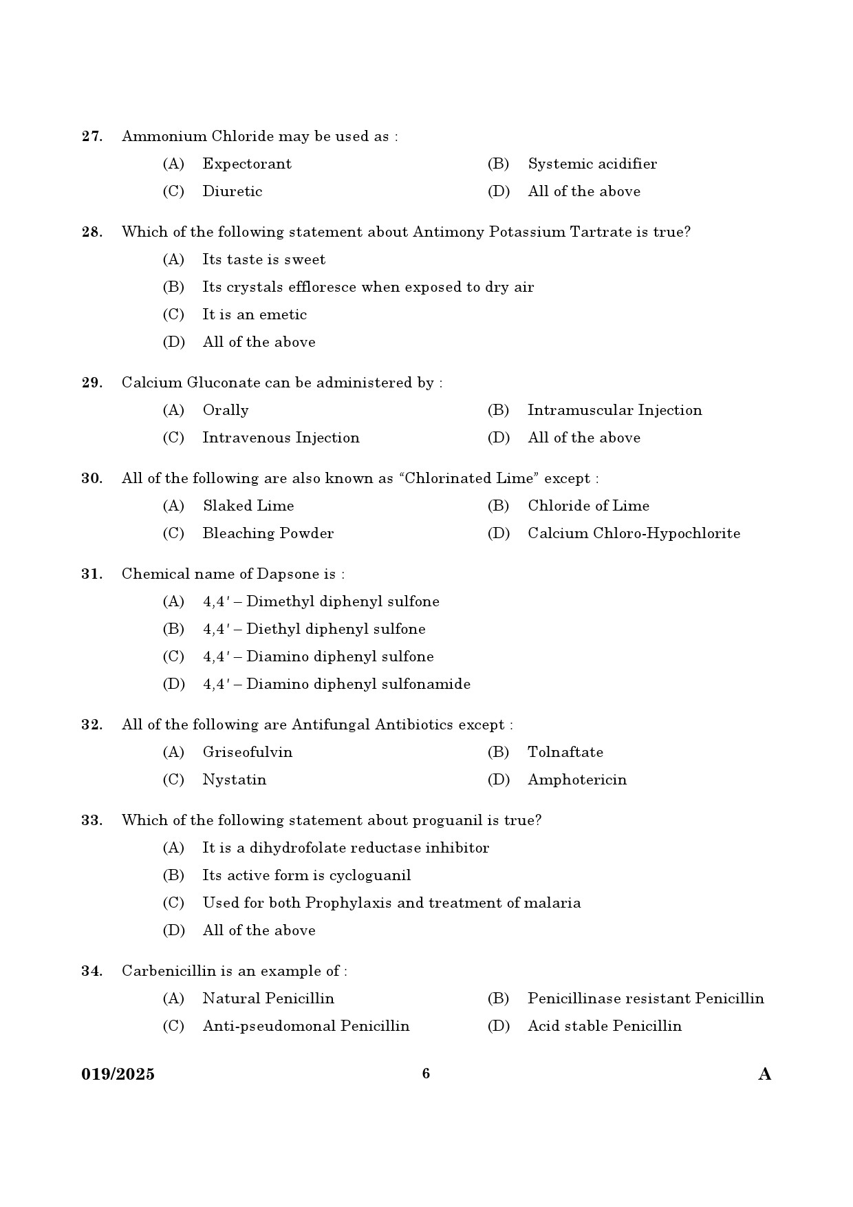 KPSC Pharmacist Grade II Exam 2025 Code 192025 4