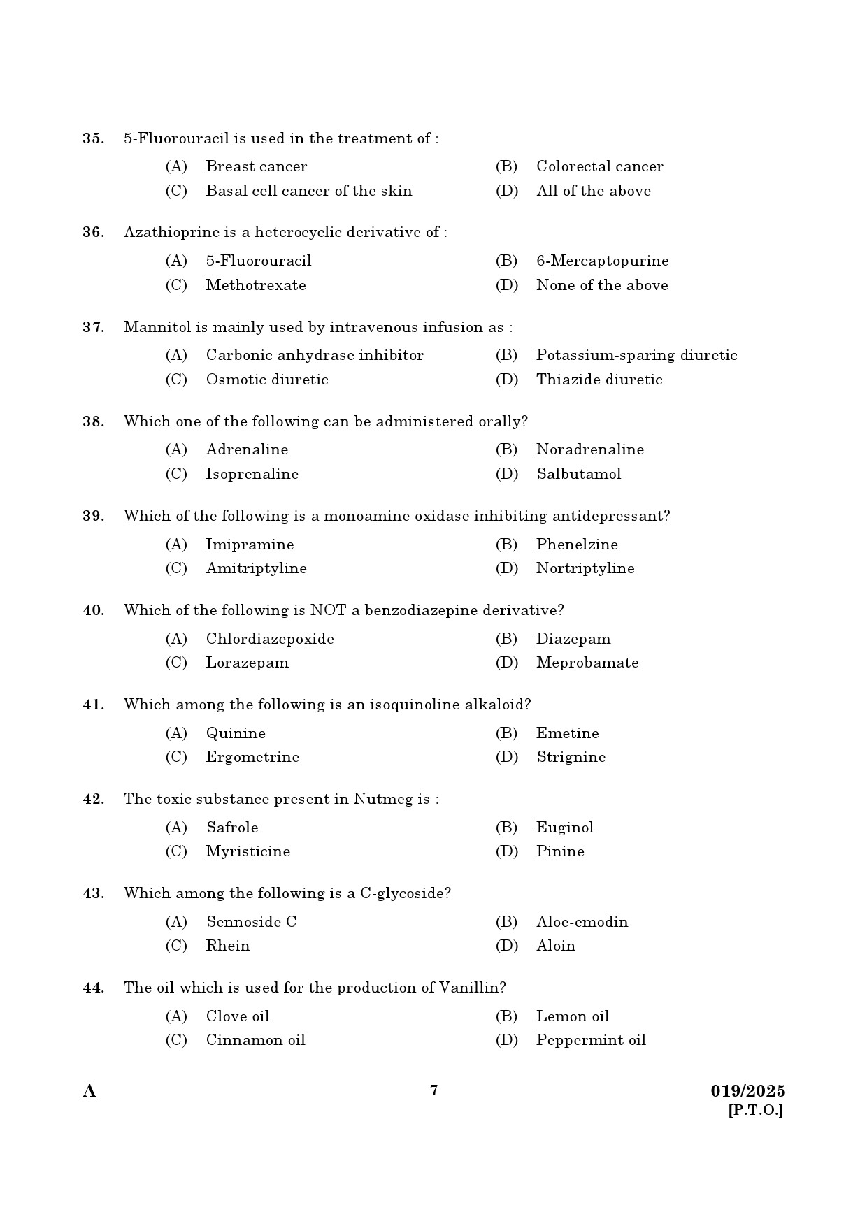 KPSC Pharmacist Grade II Exam 2025 Code 192025 5