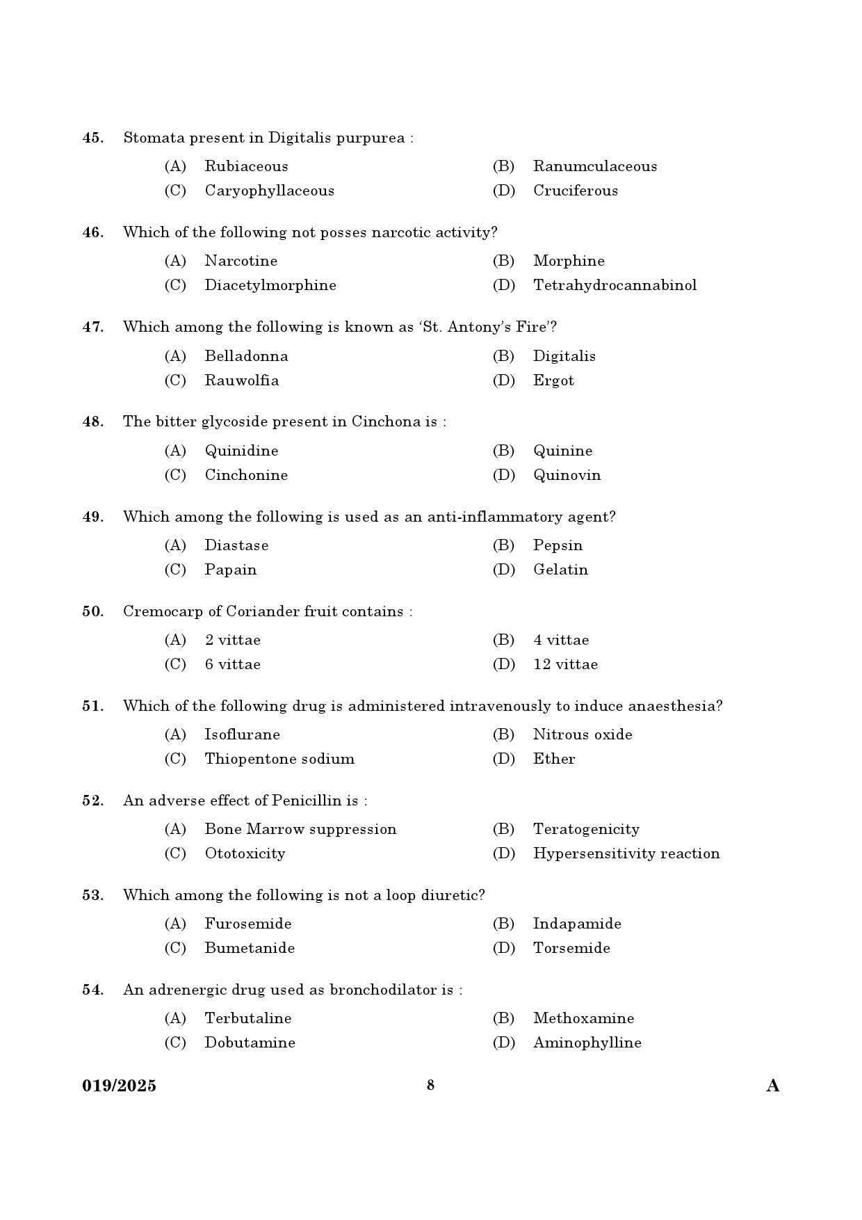 KPSC Pharmacist Grade II Exam 2025 Code 192025 6