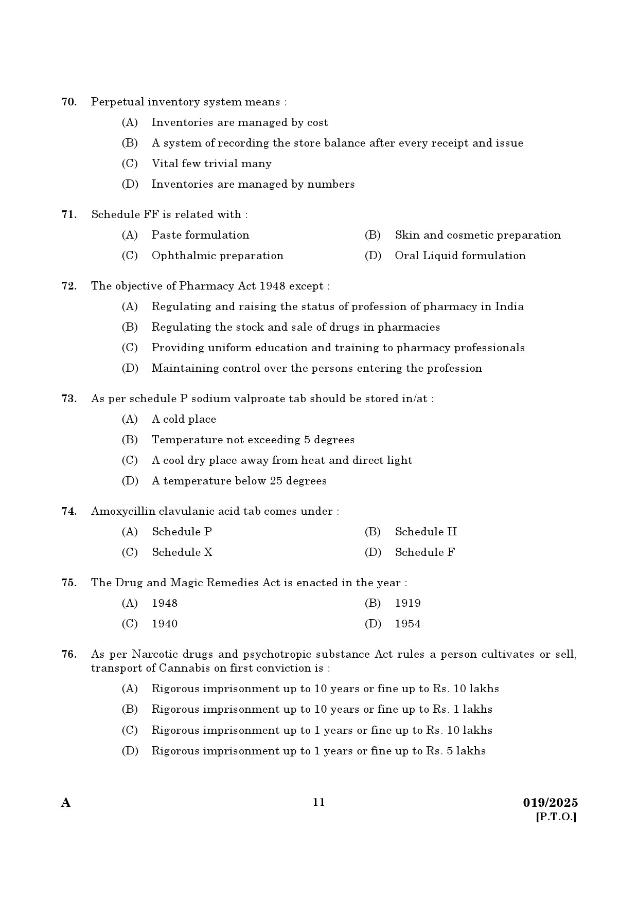 KPSC Pharmacist Grade II Exam 2025 Code 192025 9