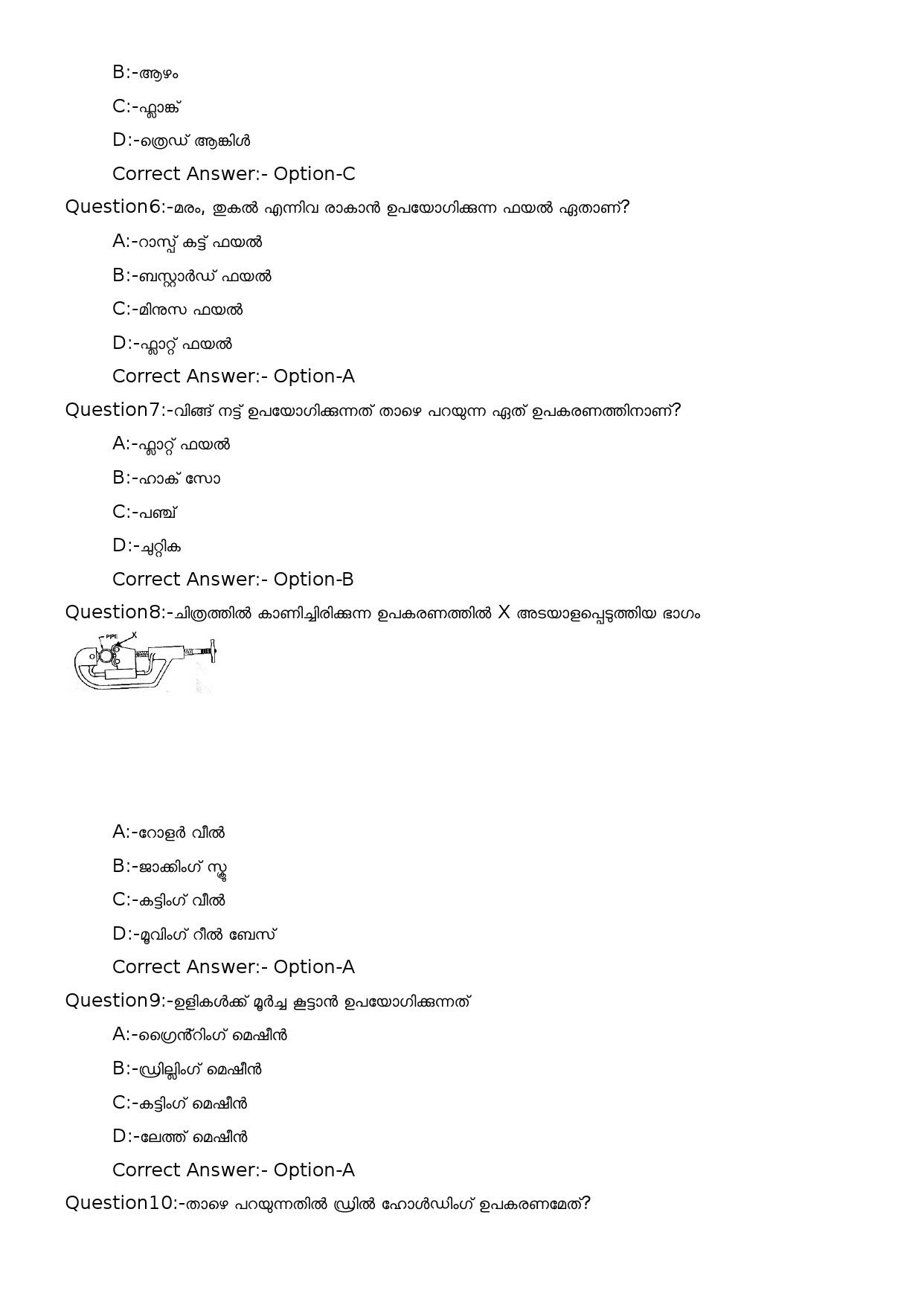 KPSC Security Guard and Pump Operator Malayalam Exam 2023 Code 162023OL 2