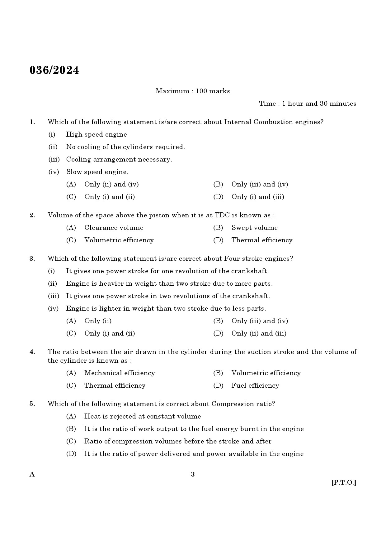 KPSC Mechanic Police Constable Exam 2024 Code 0362024 1