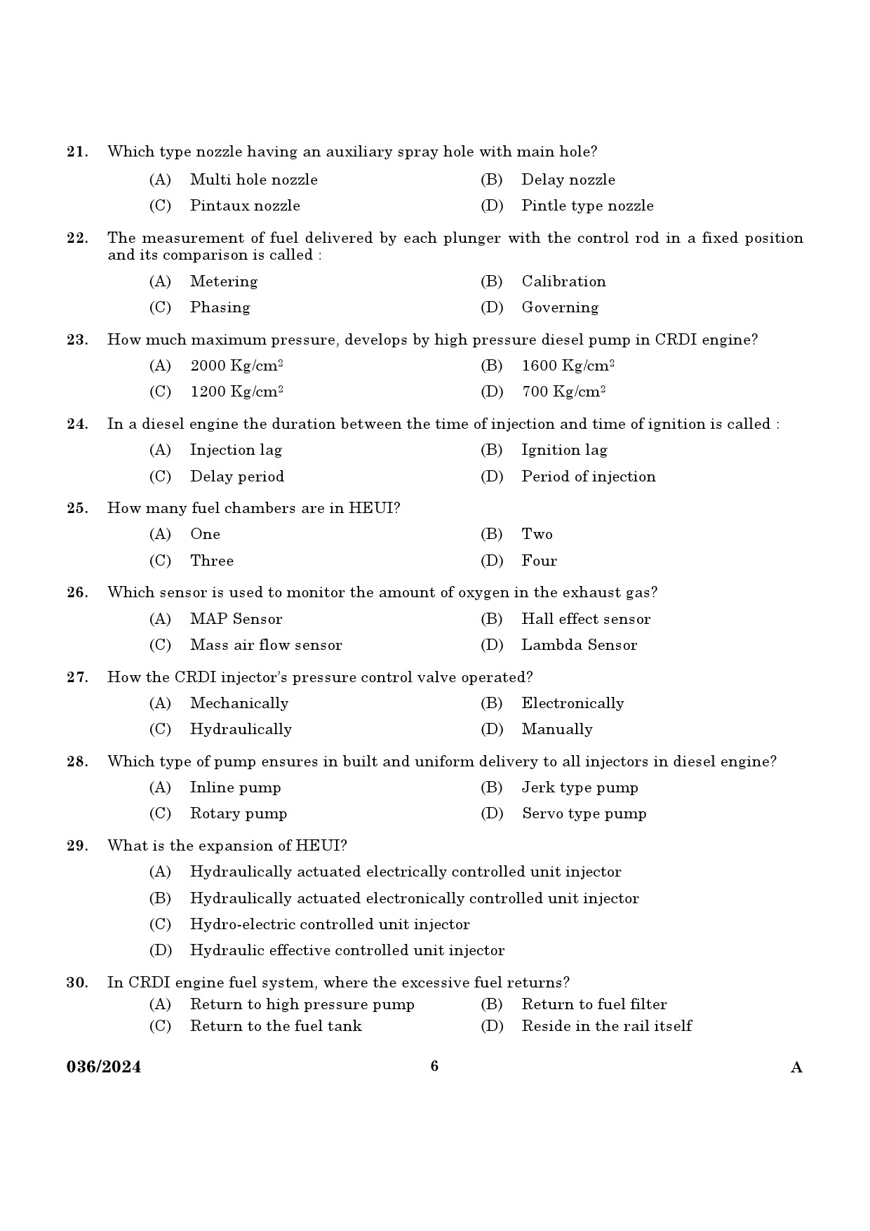 KPSC Mechanic Police Constable Exam 2024 Code 0362024 4