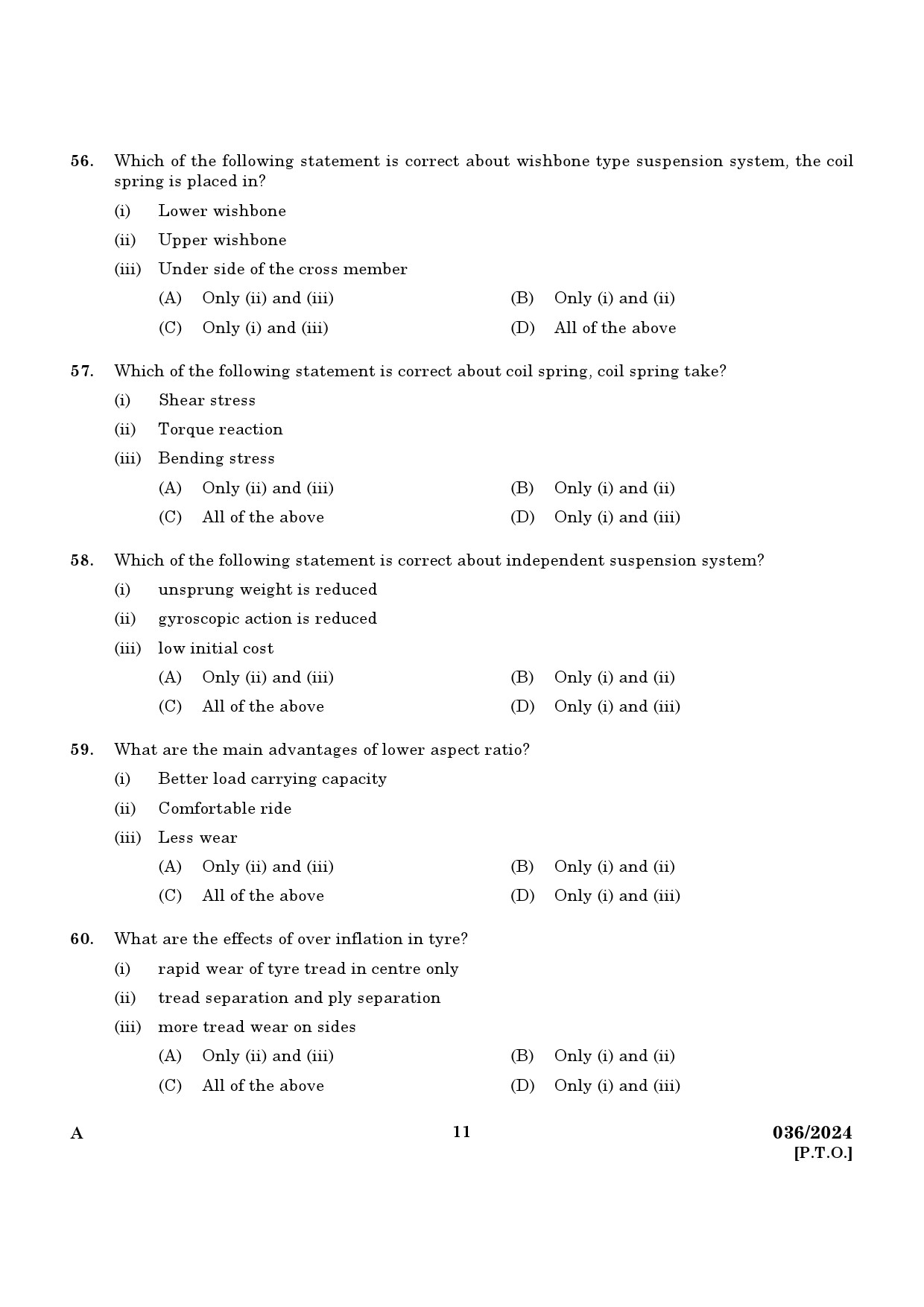 KPSC Mechanic Police Constable Exam 2024 Code 0362024 9