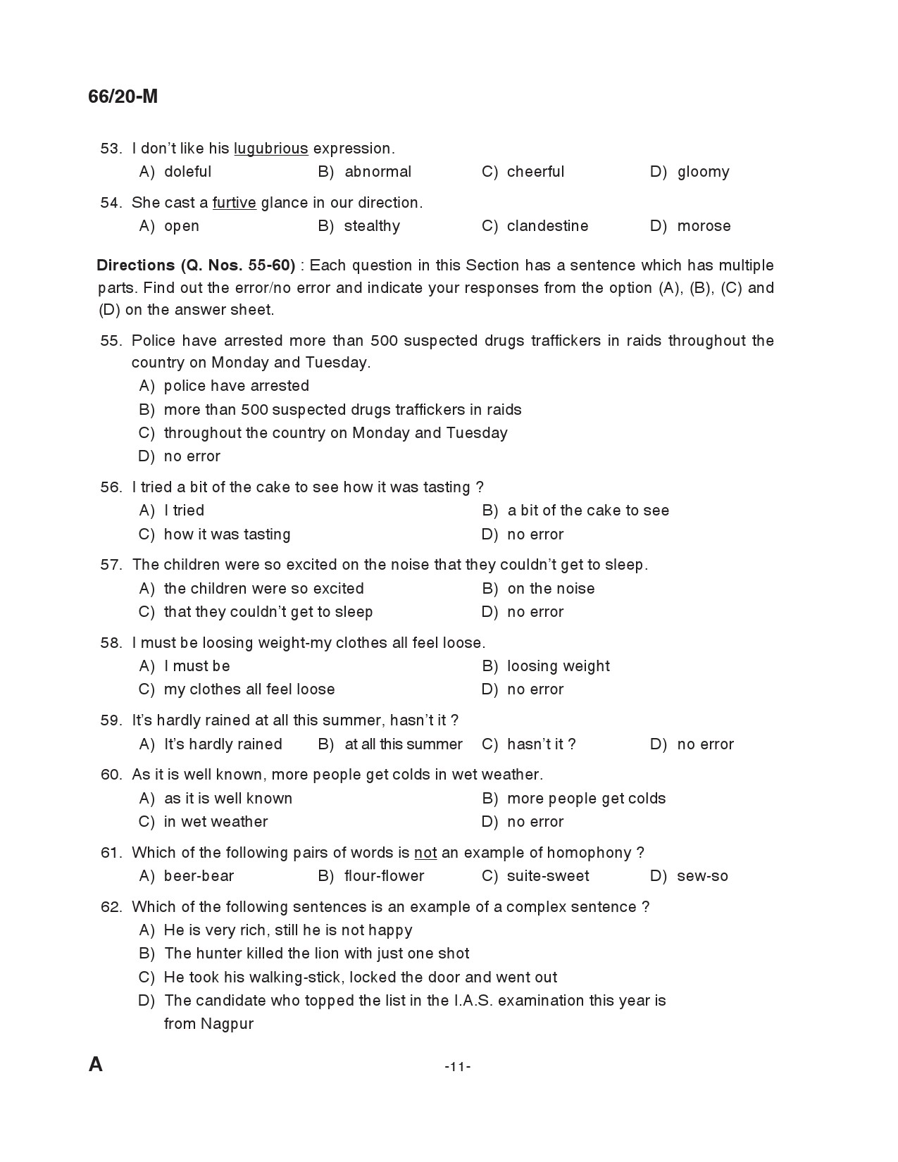 KAS Officer Paper II Malayalam Exam 2020 Code 662020 M 10