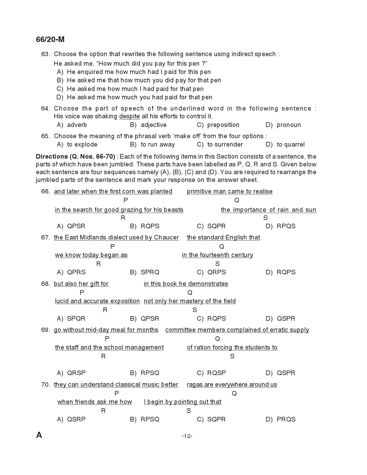 KAS Officer Paper II Malayalam Exam 2020 Code 662020 M 11