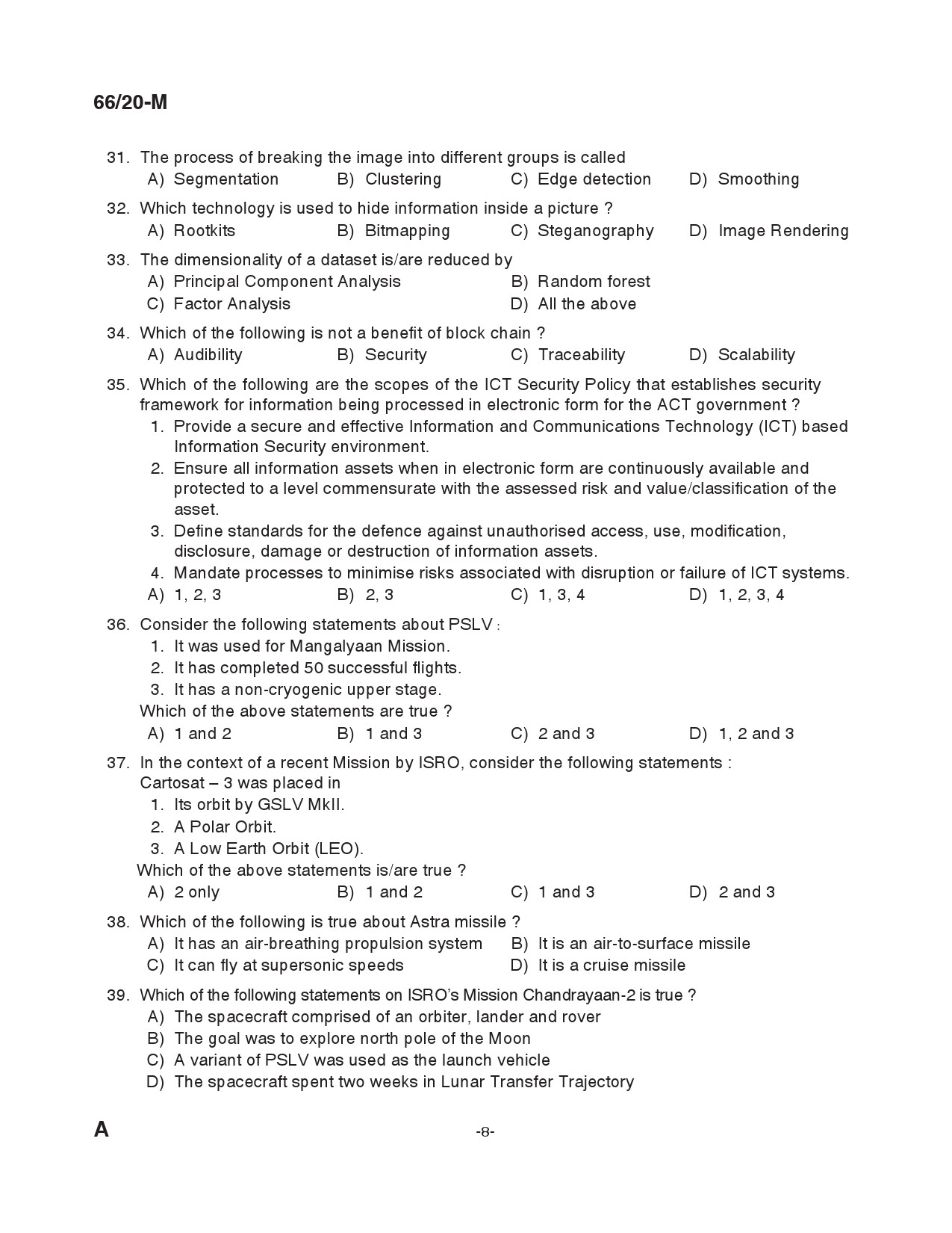 KAS Officer Paper II Malayalam Exam 2020 Code 662020 M 7