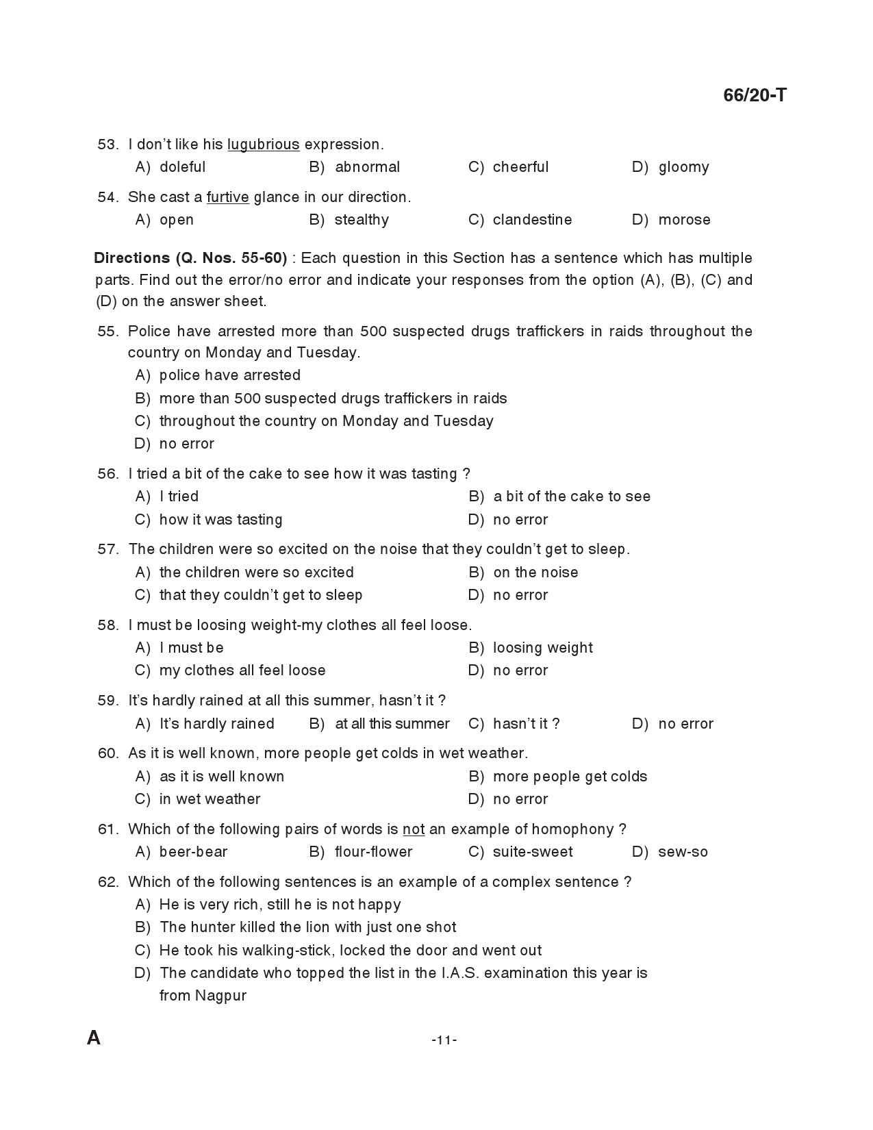 KAS Officer Paper II Tamil Exam 2020 Code 662020 T 10