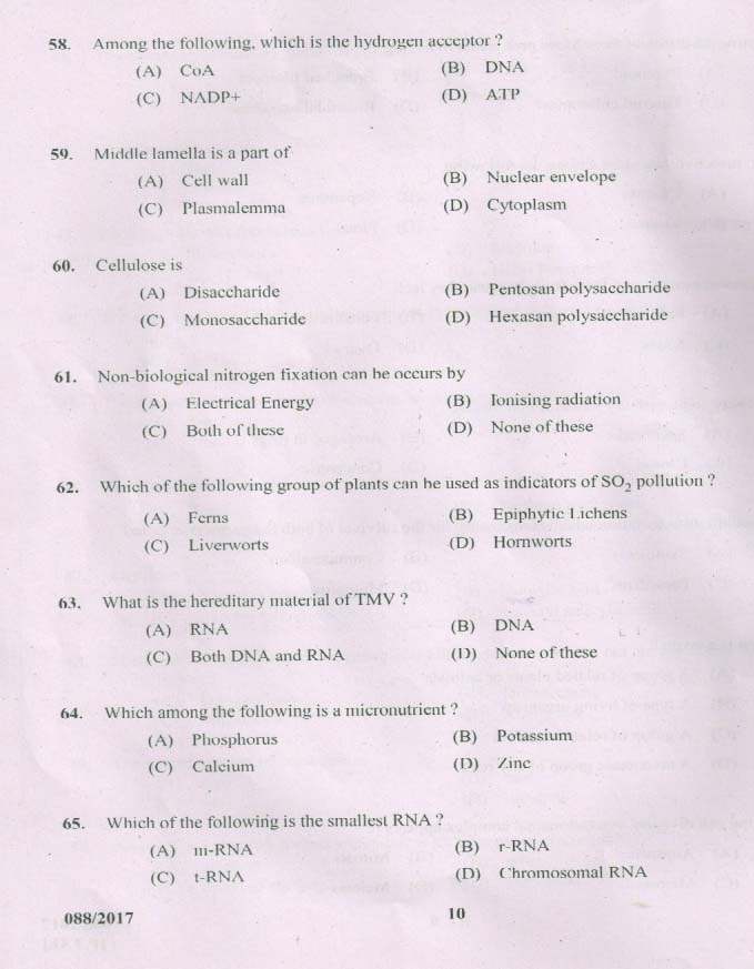 Kerala PSC Station Officer Exam Question Code 0882017 9