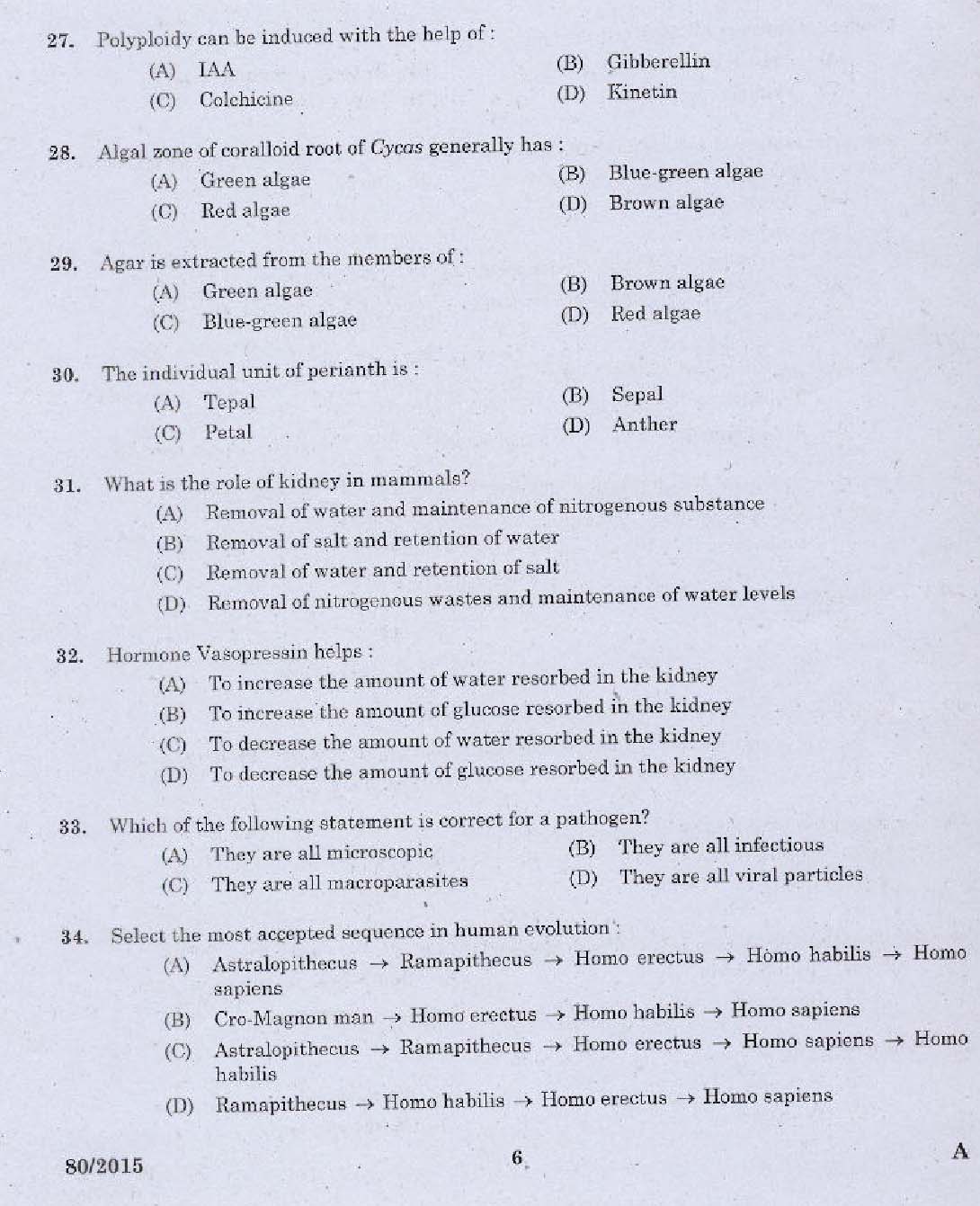 Kerala PSC Station Officer Exam Question Code 802015 4