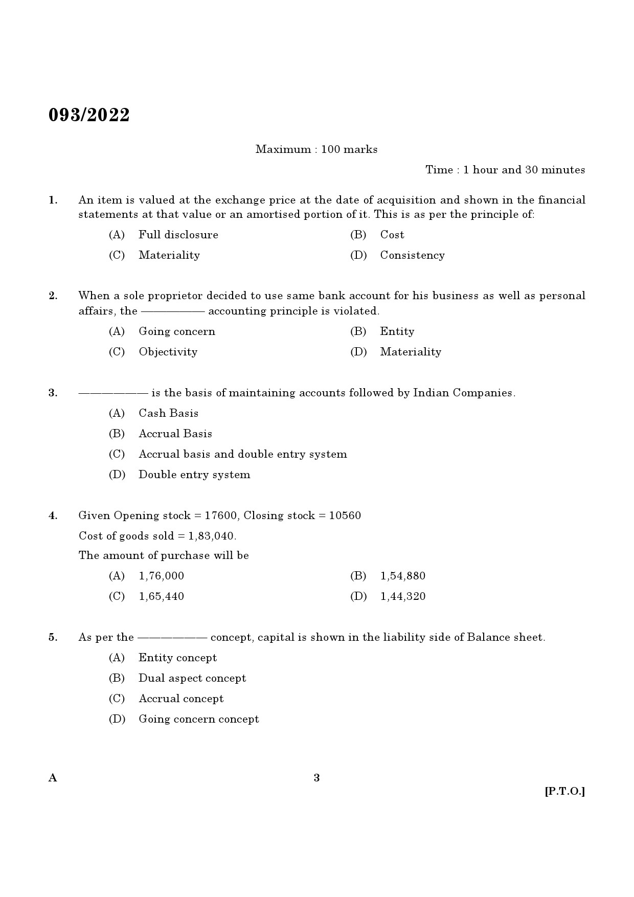 KPSC Store Keeper Exam 2022 Code 932022 1