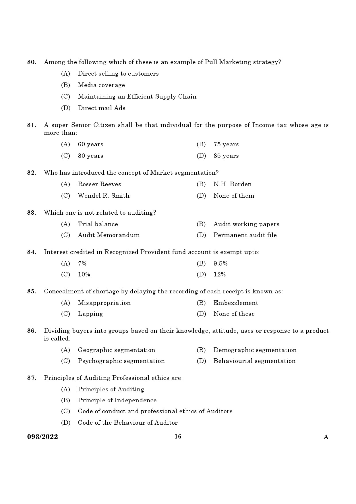 KPSC Store Keeper Exam 2022 Code 932022 14