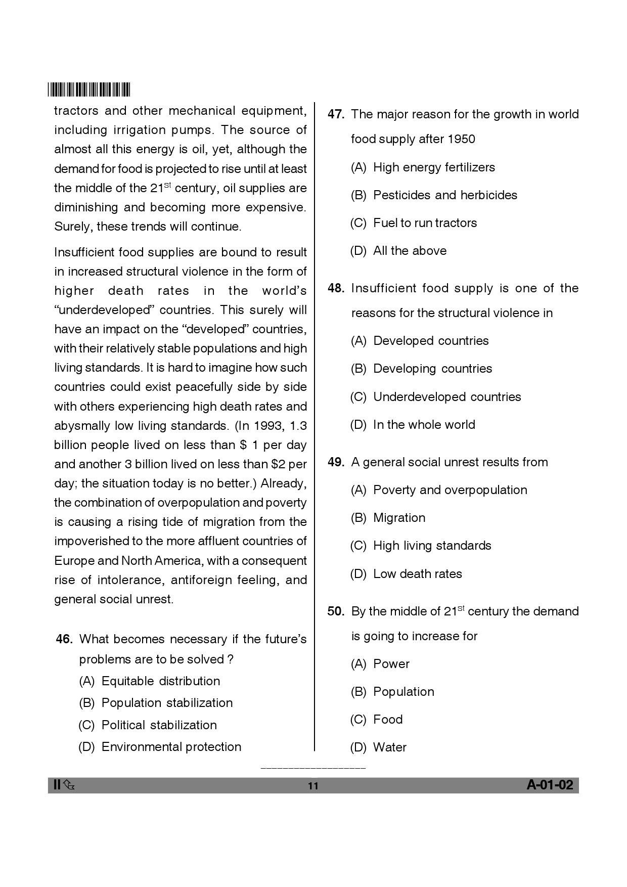 Telangana SET Anthropology 2012 Question Paper II 10