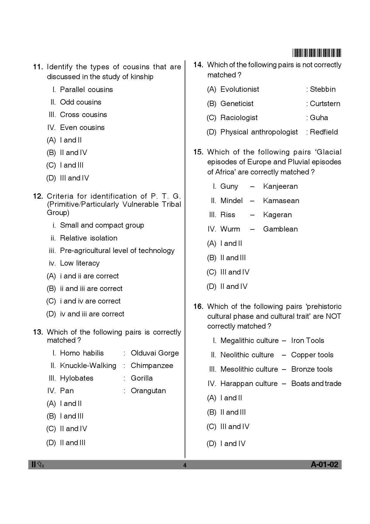 Telangana SET Anthropology 2012 Question Paper II 3