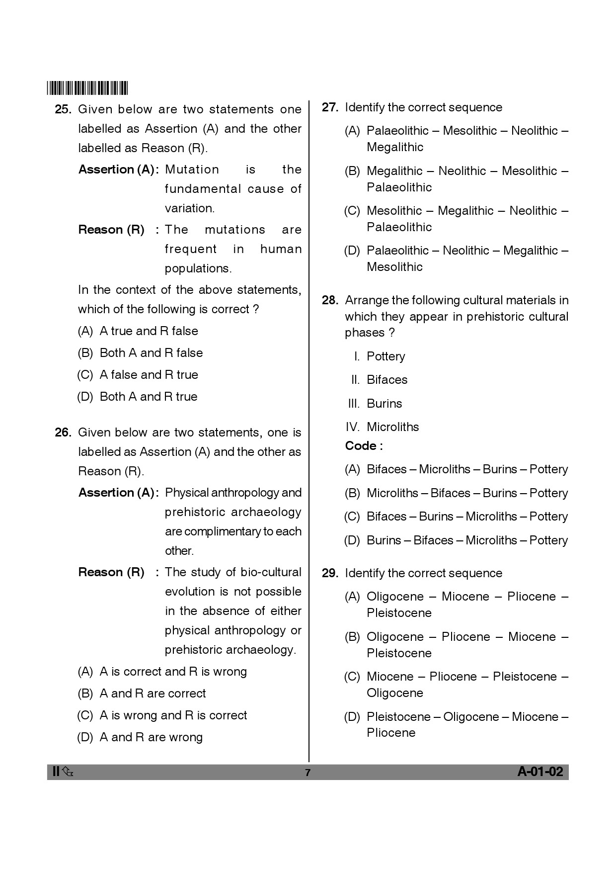 Telangana SET Anthropology 2012 Question Paper II 6