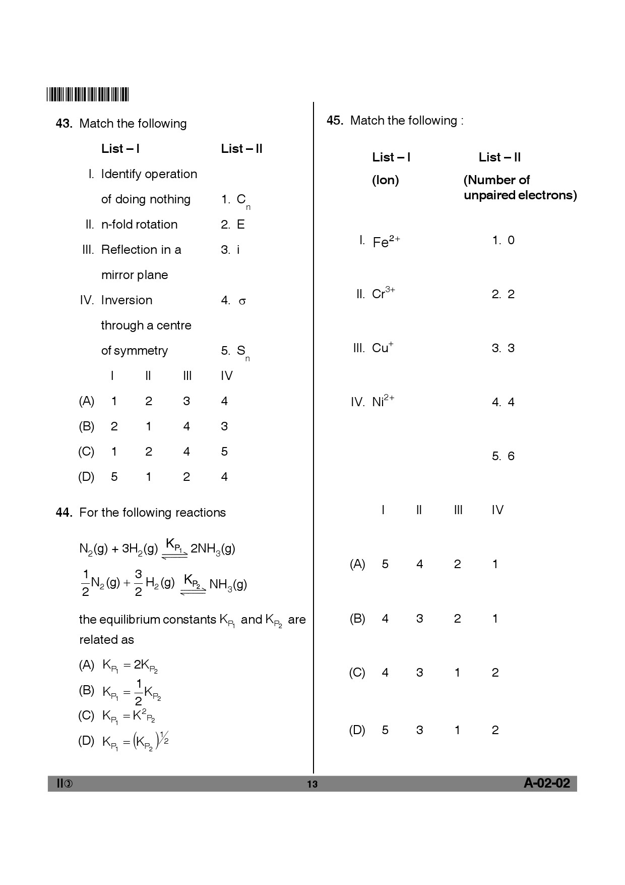 Telangana SET Chemical Sciences 2012 Question Paper II 12