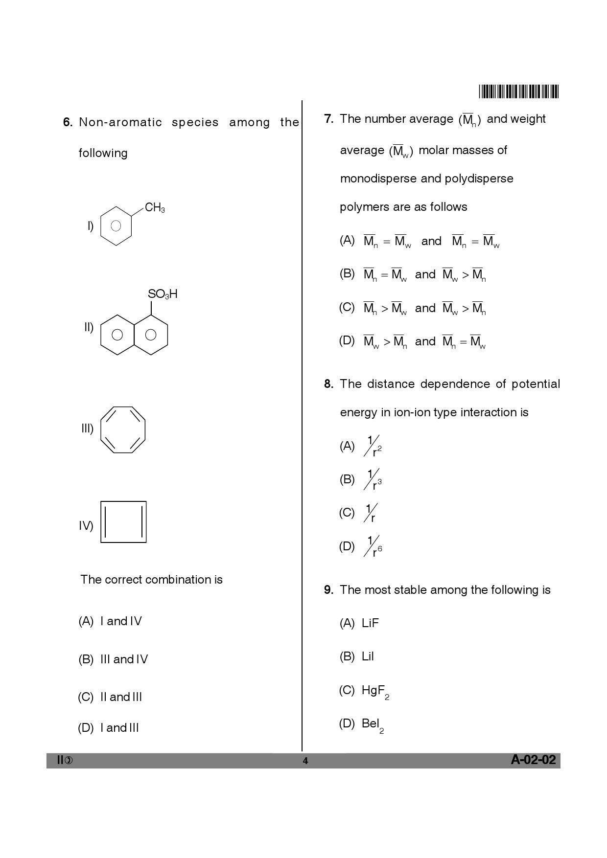 Telangana SET Chemical Sciences 2012 Question Paper II 3