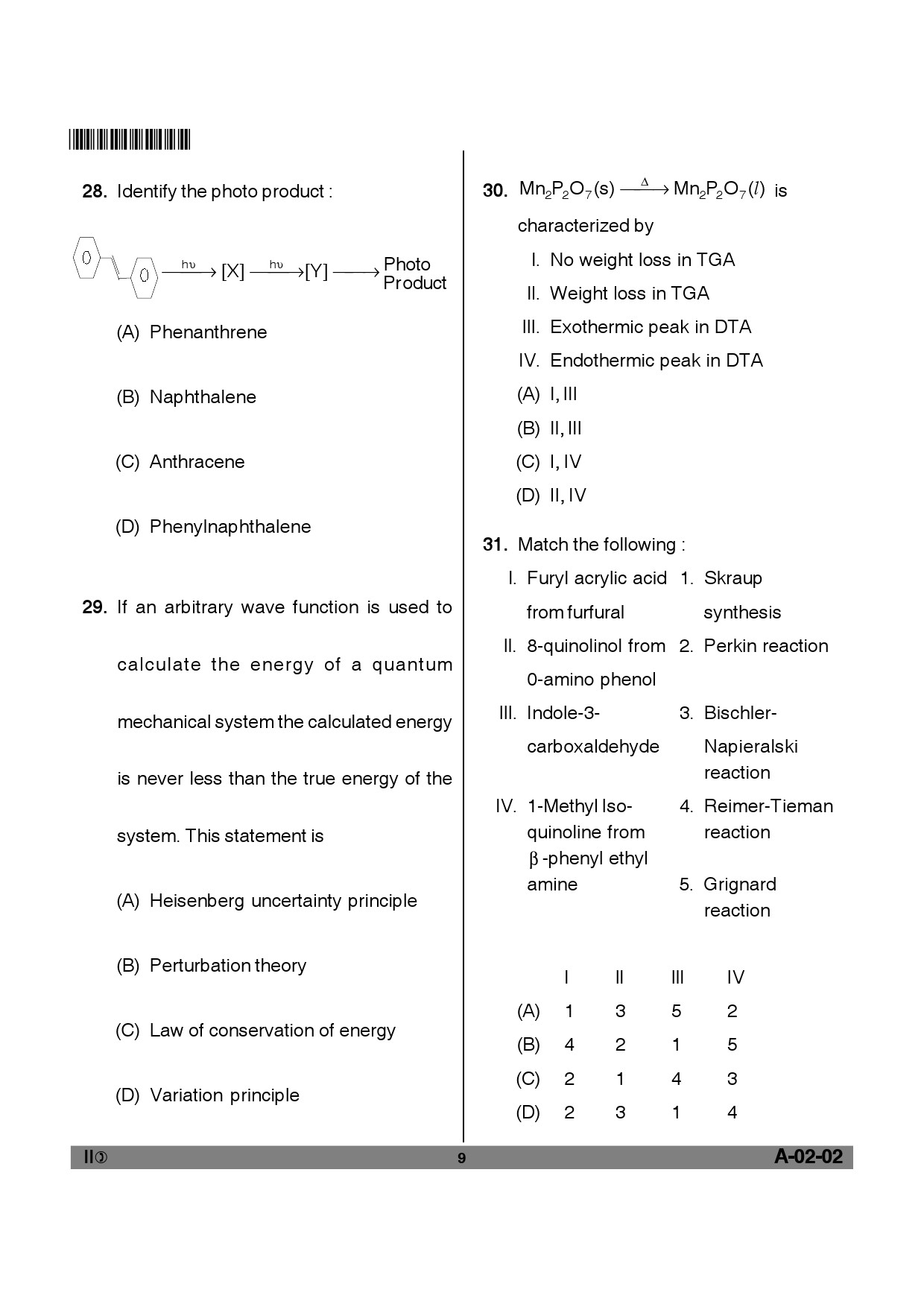 Telangana SET Chemical Sciences 2012 Question Paper II 8