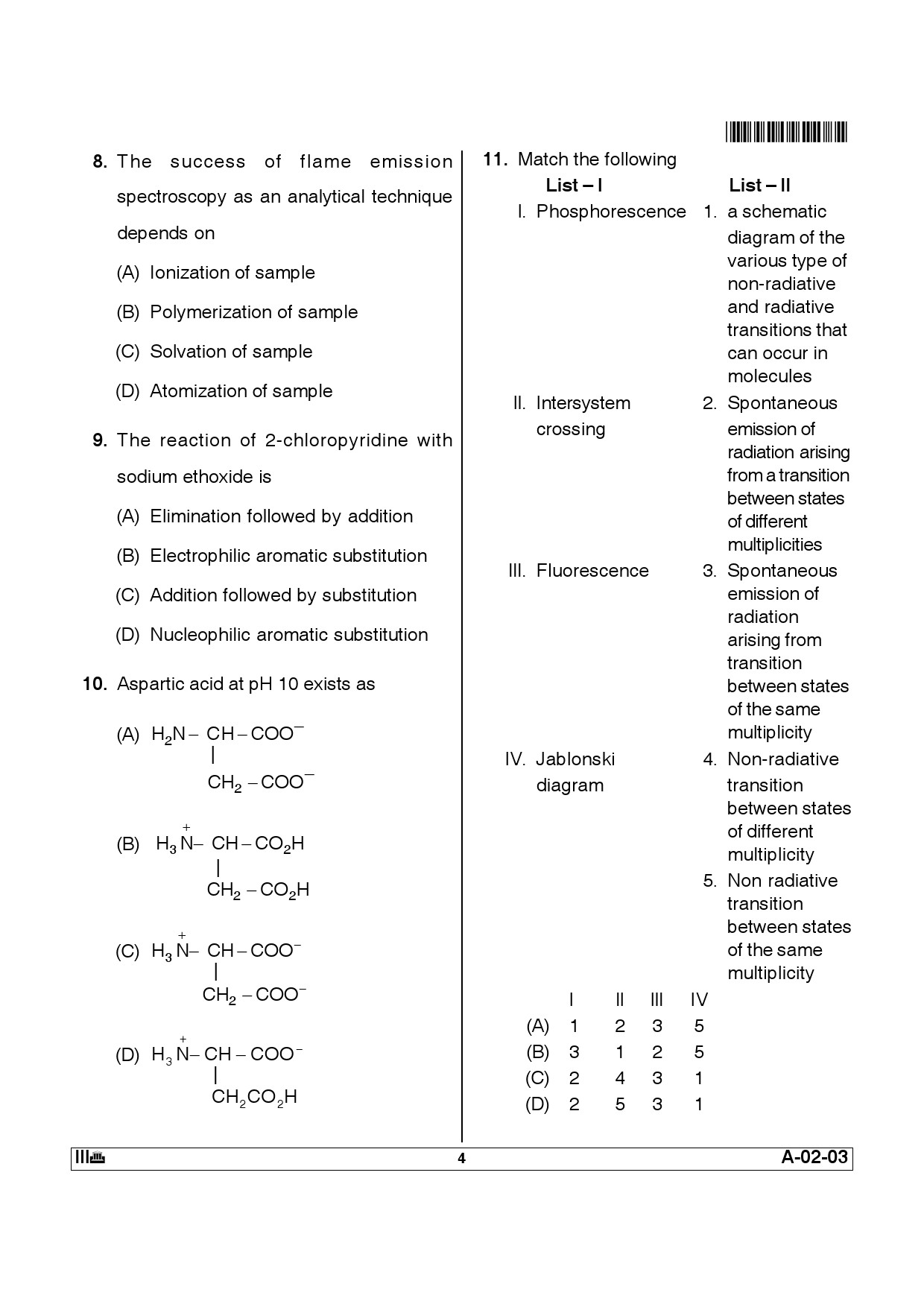 Telangana SET Chemical Sciences 2012 Question Paper III 3