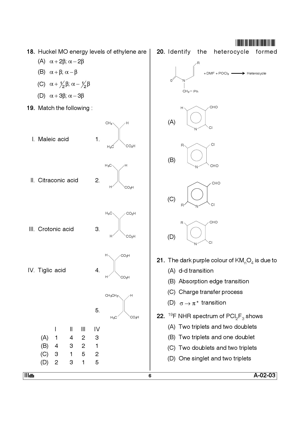 Telangana SET Chemical Sciences 2012 Question Paper III 5