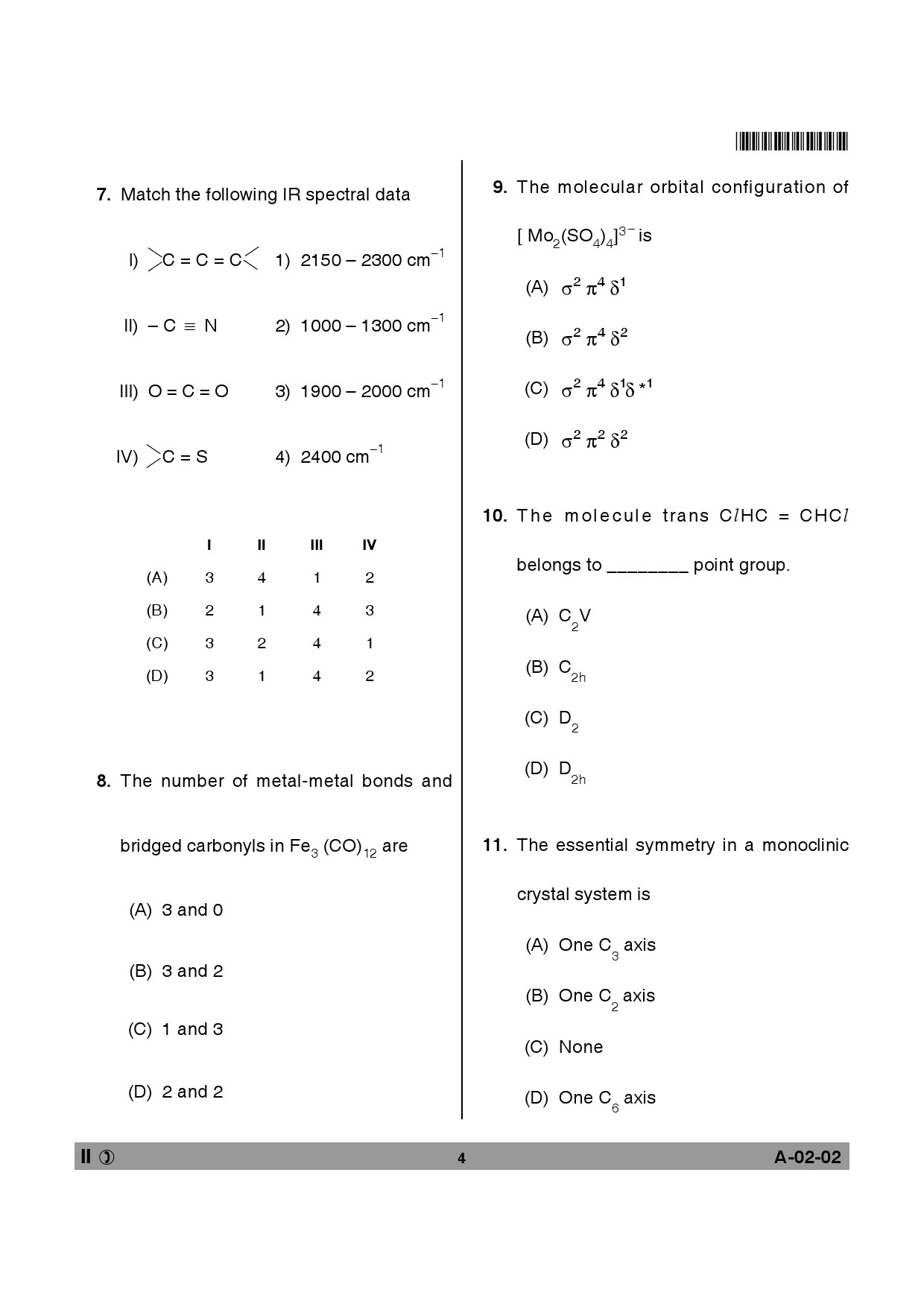 Telangana SET Chemical Sciences 2013 Question Paper II 3