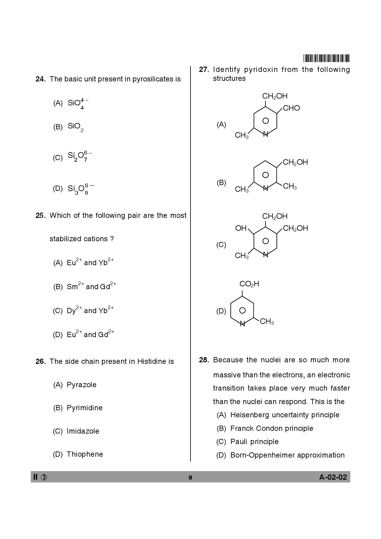 Telangana SET Chemical Sciences 2013 Question Paper II 7