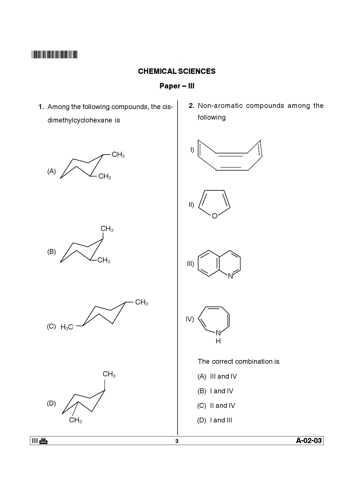 Telangana SET Chemical Sciences 2013 Question Paper III 2