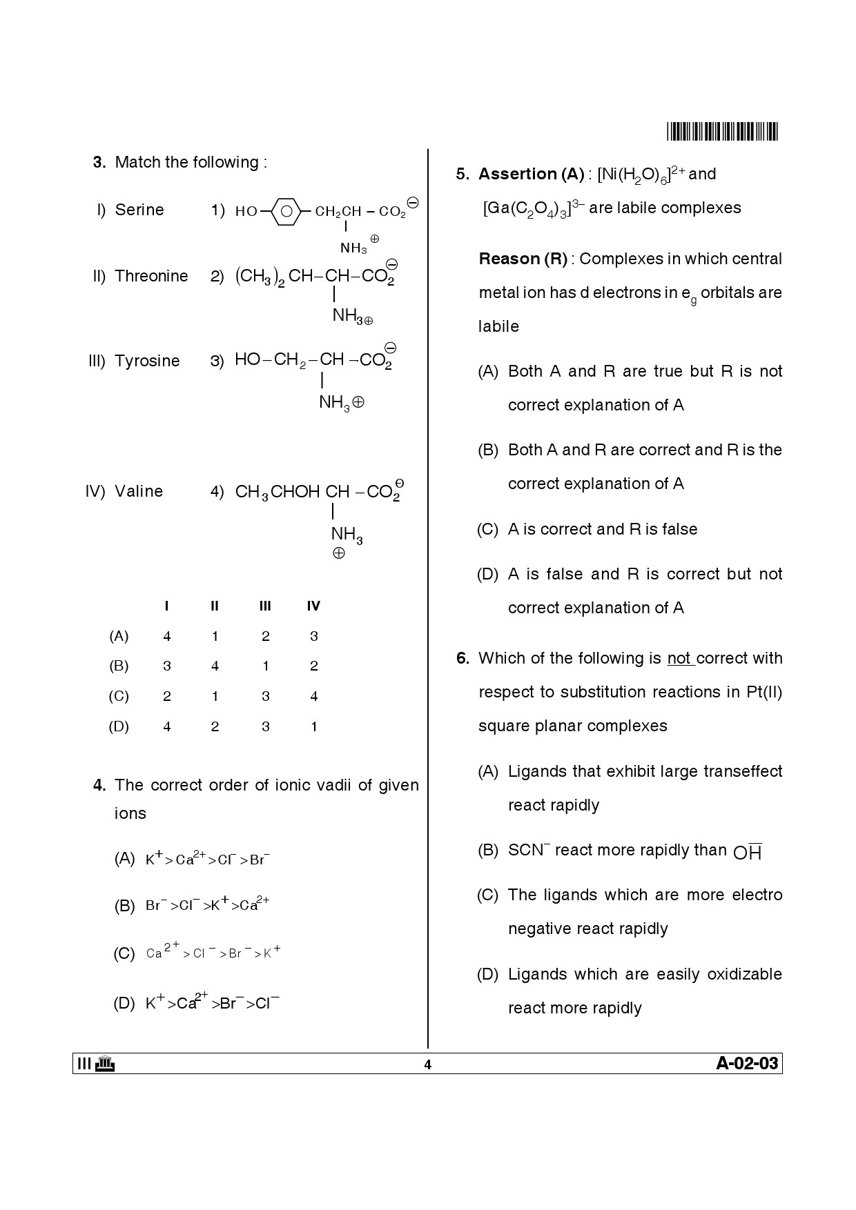 Telangana SET Chemical Sciences 2013 Question Paper III 3