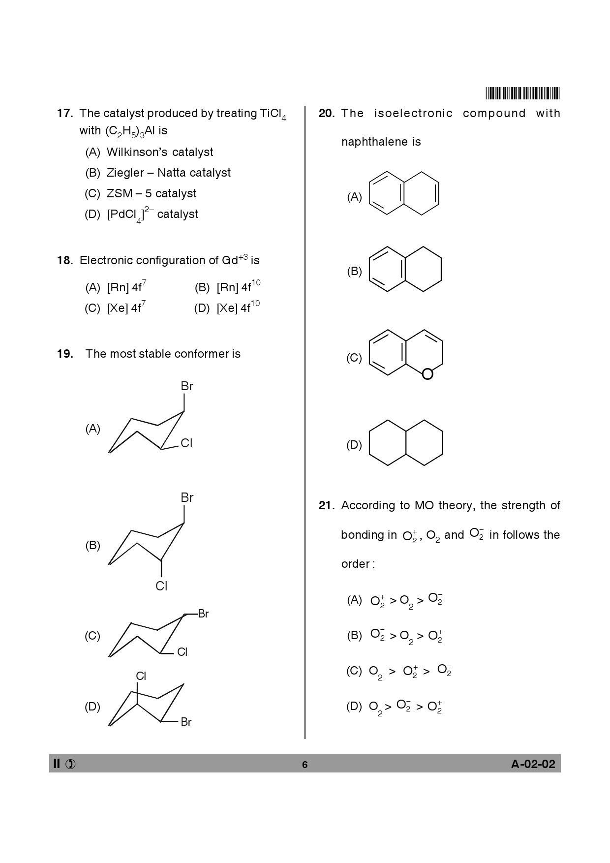 Telangana SET Chemical Sciences 2014 Question Paper II 5