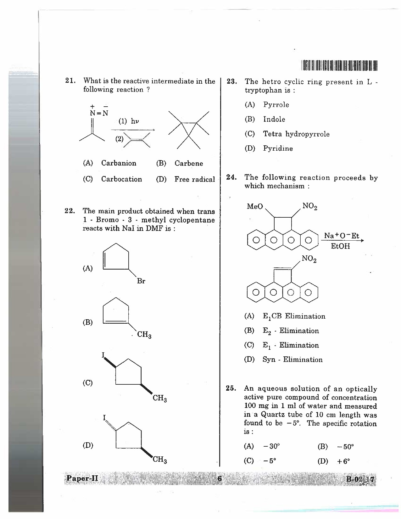 Telangana SET Chemical Sciences 2017 Question Paper II 5