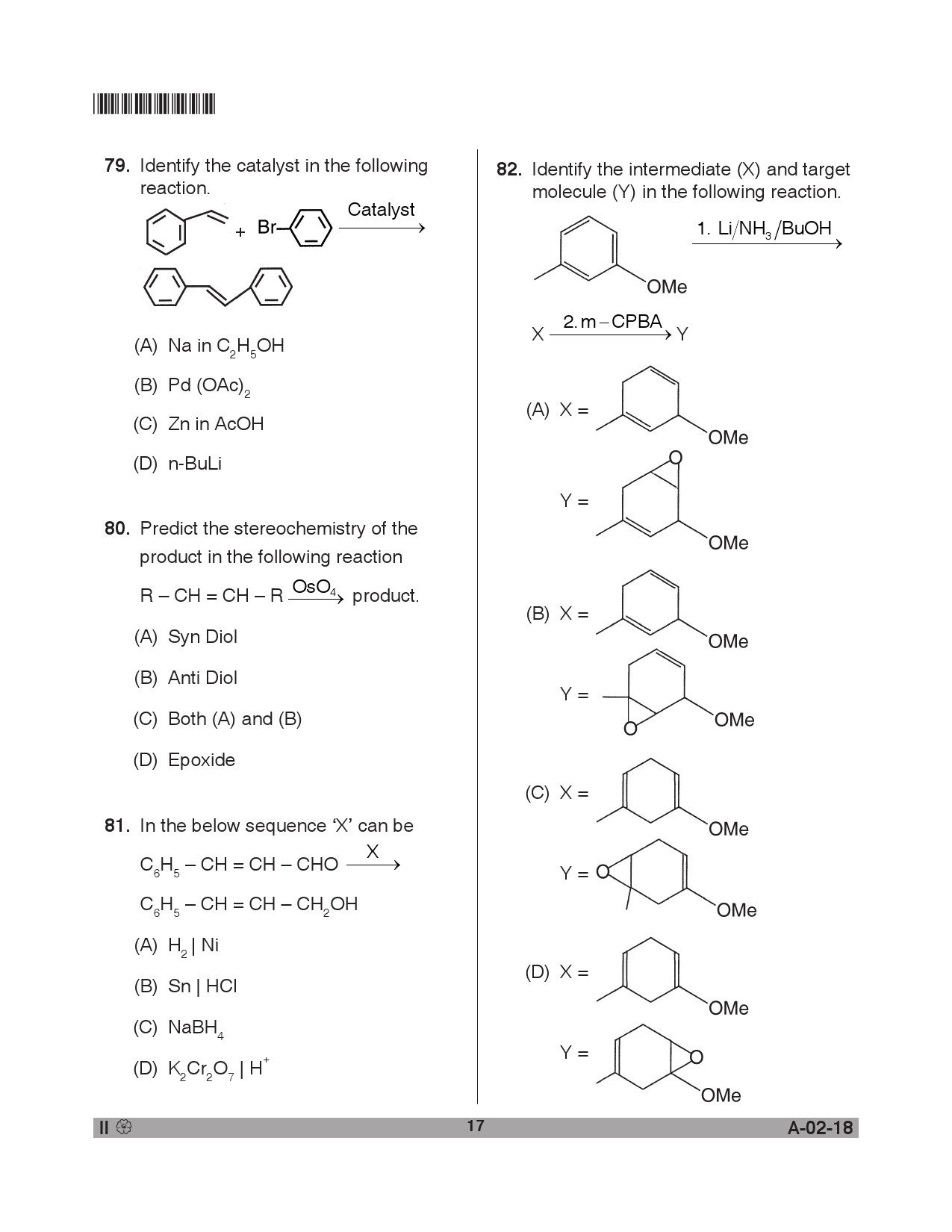 Telangana SET Chemical Sciences 2018 Question Paper II 16